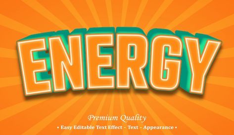 Energy font style effect | Premium Vector #Freepik #vector #text-effect-typography #text-effect-font #editable-text-effect #editable-font Energy Typography, Font Style, Font Styles, Text Effects, Vector Photo, Premium Vector, Graphic Resources, Typography, Social Media