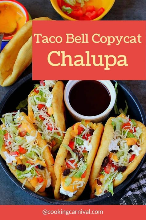 At Home Taco Bell Recipes, Bean Chalupa Recipe, Taco Bell Chalupa Sauce, Chalupa Sauce Recipe, Easy Chalupa Recipe Shells, Chicken Chalupas Taco Bell, Diy Chalupa, Vegan Chalupa Recipe, Homemade Chalupas Taco Bells