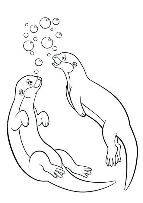 Sea Otter Coloring Page, Otter Outline, Otter Coloring Pages, Space Otter, Otter Drawing, Otter Illustration, Shopkins Colouring Pages, Family Coloring Pages, Baby Coloring Pages