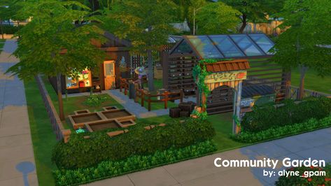 Community Spaces, Sims 4 House Plans, Building Community, Eco Lifestyle, Public Bathrooms, Web Gallery, Community Garden, Community Space, Woodworking Table