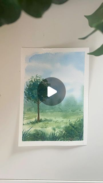 Landscape For Beginners, Simple Watercolor Flowers, Watercolour Tutorial, Watercolor Art Landscape, Watercolor Beginner, Watercolour Landscape, Watercolor Video, Watercolor Paintings For Beginners, Diy Watercolor Painting