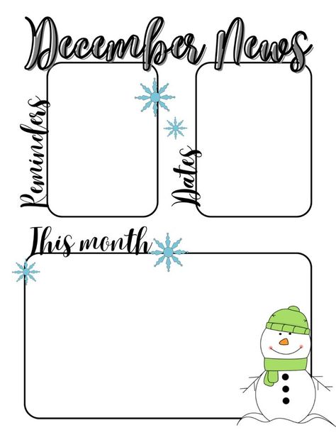 December Newsletter, Classroom Learning Centers, Teacher Newsletter Template, Preschool Newsletter, Newsletter Template Free, Lds Relief Society, Toddler Teacher, Classroom Newsletter Template, Classroom Birthday