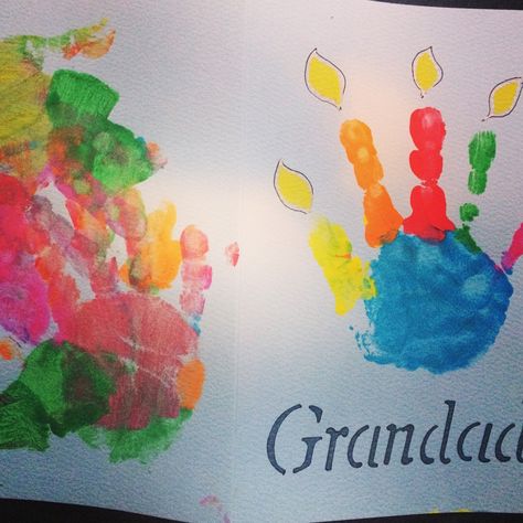 Grandad birthday card, homemade, handprints Grandad Birthday Card Homemade, Grandad Birthday Card Kids, Birthday Card Homemade, Papa Birthday Card, Grandad Birthday Card, Happy Birthday Crafts, Diy Birthday Gifts For Dad, Grandpa Card, Happy Birthday Grandpa