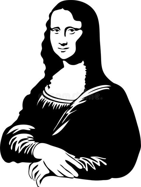 Photo about Black and white illustration interpretation of Da Vinci's mysterious La Gioconda, better known as Mona Lisa. Illustration of gioconda, clip, classical - 4008403 Mona Lisa Illustration, Lisa Illustration, Mona Lisa Drawing, Lisa Smile, رسم كاريكاتير, Mona Lisa Smile, Ideal Girl, Bride Of Chucky, Black And White Art Drawing