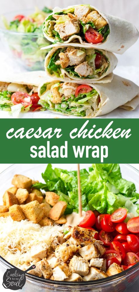 Chicken Caesar Wrap Recipe, Chicken Caesar Salad Wraps, Caesar Salad Wrap, Caesar Wrap, Chicken Caesar Wrap, Grilled Chicken Caesar Salad, Caesar Chicken, Chicken Salad Wrap, Tastes Better From Scratch