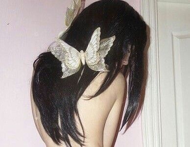 The Back, Black Hair, Butterflies, A Woman, Hair, White, Black