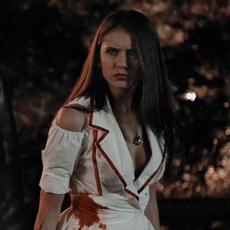 Elena Gilbert Nurse, Nina Dobrev Katherine Pierce, The Vampire Diaries Katherine, The Vampire Diaries Aesthetic, Vampire Diaries Katherine, Vampire Diaries Aesthetic, Diaries Aesthetic, Graveyard Girl, Tvd Aesthetic