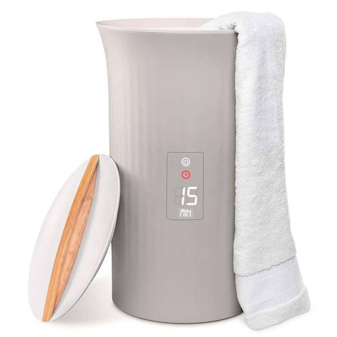 LIVEFINE Towel Warmer with LED Display Bucket Header Style LFHTTWL01 - The Home Depot Towel Heater, Bath Towels Luxury, Throw In The Towel, Large Baths, Small Towel, Towel Warmer, Large Blankets, Bathroom Accessory Sets, Heated Towel