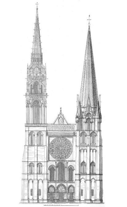 Cathedral of Notre Dame de Chartres, c.1145 and 1194-c.1220 Cathedral Of Notre Dame, Chartres Cathedral, Gothic Cathedrals, Gothic Cathedral, Gothic Architecture, Architectural Features, About Art, Cologne Cathedral, Architecture Drawing