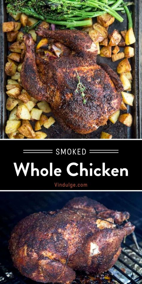 Roaster Chicken, Smoker Recipes Chicken, Smoker Grill Recipes, Smoked Chicken Recipes, Smoked Whole Chicken, Pellet Smoker Recipes, Traeger Grill Recipes, Cooking Whole Chicken, Whole Chicken Recipes