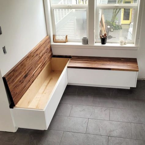 Butcher Block Benches – Luna Carpentry Kitchen Bench Storage, Butcher Block Bench, Corner Bench Kitchen Table, Corner Bench Dining Table, Diy Corner Bench, Kitchen Storage Bench, Corner Bench Seating, Block Bench, Banquette Seating In Kitchen