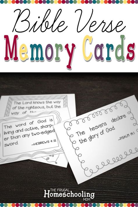 These FREE Bible verse memory cards for kids will be a quick and easy way to add Bible verse memorization to your homeschool routine! #scripturememory #homeschool #biblecurriculum #freehomeschoolcurriculum Homeschool Memory Verses, Bible Verse Memory Cards, Weekly Bible Verses For Kids, Bible Verse Memorization For Kids, Scripture Memory For Kids, Bible Verses For Kids To Memorize, Scripture Flashcards, Bible Memory Verses For Kids, Easy Bible Verses For Kids