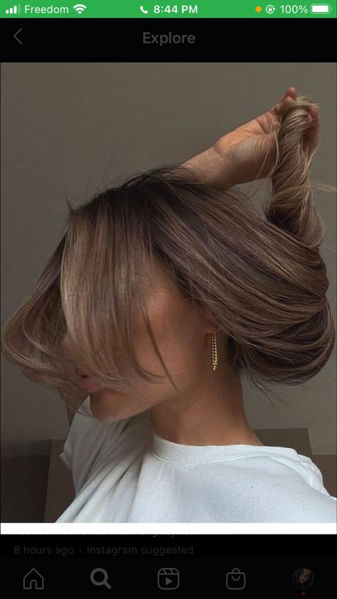 Hair Color To Ask For, Blended Light Brown Balayage, Brunette With Mushroom Highlights, Mushroom Brown Curtain Bangs, Brunette Balayage Hair Ashy Blonde, 2023 Hair Trends For Women Balayage, Hair Color Ideas For Brunettes Light Skin, Light Brown With Blonde Lowlights, Low Matinance Hair Color Brunette