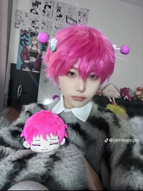 Saiki Cosplay, Saiki Kusuo Cosplay, Saiki Kusuo, Best Cosplay, Character Costumes, Cosplay Anime, Tik Tok, Anime, Pink