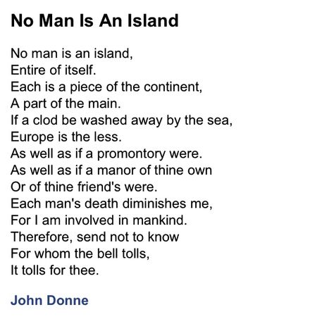 John Donne John Donne Poems, Arctic Monkeys Quotes, Metaphysical Poetry, Soul Keeper, No Man Is An Island, For Whom The Bell Tolls, Writing Images, John Donne, Epic Quotes