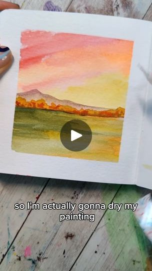 93K views · 11K reactions | Easy 🍁🍂🍁🍂 Fall watercolor landscape! This is super adaptable to different seasons by changing the colors up, so if you're not in fall use brighter greenery! I used a size 3 quill brush, my watercolor sketchbook, and my unicorn food watercolors. #quickpainting #easyart #watercolorpractice #learnwatercolor #howtowatercolor #lowpressureart #funart #watercolor #fallwatercolor #falllandscape #easylandscape | Lacey Walker | rebelunicorncrafts · Original audio Fall Watercolor Landscape, Watercolor Landscape Tutorial, Unicorn Food, Watercolor Pencil Art, Learn Watercolor, Watercolor Pencil, Scenery Paintings, Unicorn Foods, Watercolor Ideas