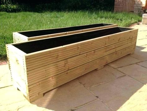 Long Planter Boxes, Large Garden Planters, Long Planter, Garden Troughs, Deck Planters, Large Outdoor Planters, Garden Planter Boxes, Trough Planters, Wooden Planter