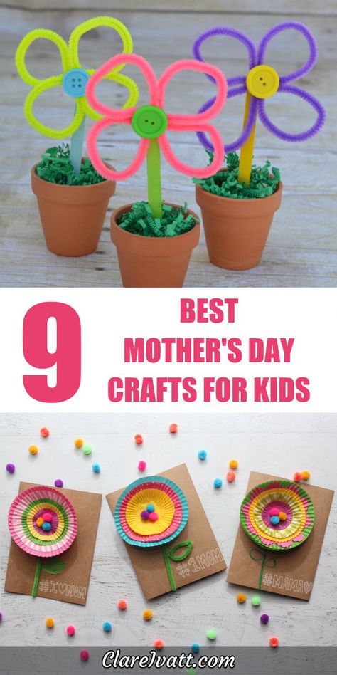 Brilliant ideas for Mother's Day crafts your kids will love making.  With DIY projects using watercolors, fabric, pipe-cleaners, printables and even celery, there's something here for everyone.  #Mother'sday #Mother'sdaycrafts #Mother'sdaycraftsforkids #craft #craftsforkids 8 Marsi, Focus Ideas, Nanny Job, Mother's Day Crafts For Kids, Easy Mother's Day Crafts, Ideas For Mother's Day, Fabric Crafts Diy, Fall Festivals, Diy Gifts For Mom