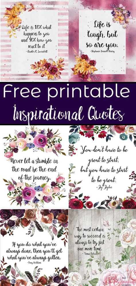 Free Printable Inspirational Quotes. 27 beautiful, unique designs featuring popular quotes to encourage and motivate you. Free Printable Wall Art Quotes, Encouragement Printables, Craft Ideas For Beginners, Wings Wall Art, Printable Motivational Quotes, Free Inspirational Quotes, Christmas Paper Craft, Angel Wings Wall Art, Free Printable Quotes