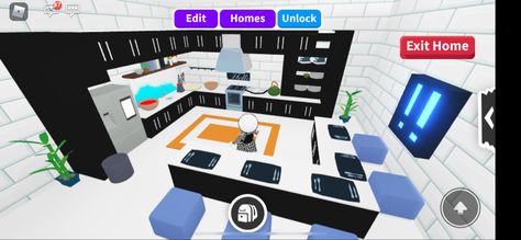 Super modern and awesome adopt me roblox kitchen. Roblox Kitchen, Preppy Adopt Me House, Preppy Adopt Me, Mansion Kitchen, Preppy House, Celebrity Mansions, Roblox House, Preppy Bedroom, Adopt Idea