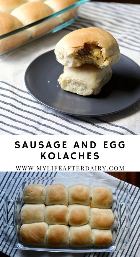 Stuffed Breakfast Rolls, Stuffed Kolache Recipe, Kolache Recipe Breakfast, Kolache Recipe Czech Savory, Homemade Kolaches Easy, Breakfast Kolache Recipe, Kolache Factory Copycat Recipe, Easy Kolache Recipe, Texas Sausage Kolache