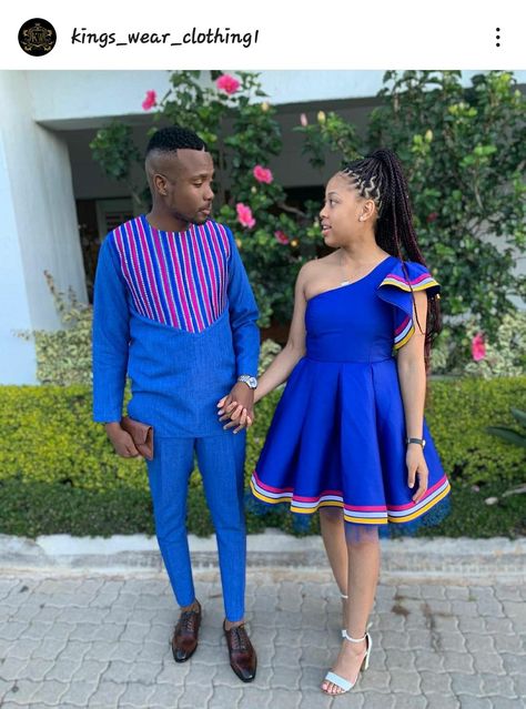 Pedi Traditional Attire Men, Royal Blue Traditional Wedding Attire, Pedi Traditional Attire For Couples, Sepedi Traditional Attire For Couples, South African Traditional Wedding Attire For Couples, Pedi Traditional Dresses, Sepedi Dresses, Sepedi Hele Dress, Chitenge Designs