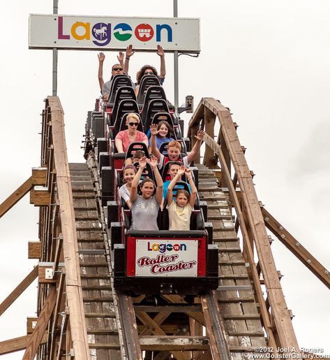 skyride at Lagoon in Utah | Roller Coaster at Lagoon park near Salt Lake City, Utah Salt Lake City History, Roller Coaster Pictures, Lagoon Amusement Park, Lagoon Park, Farmington Utah, Best Amusement Parks, Wooden Roller Coaster, Amusement Park Rides, Model Train Scenery