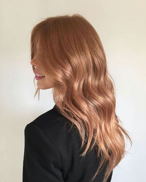 Very Light Auburn Hair, Temporary Strawberry Blonde, Strawberry Copper Beige Blonde Hair, Blonde Pink Undertones, Copper Boliage Hair, Honey Copper Highlights On Brown Hair, Strawberry Blonde Hair 2023, Subtle Orange Hair, Beige Copper Hair