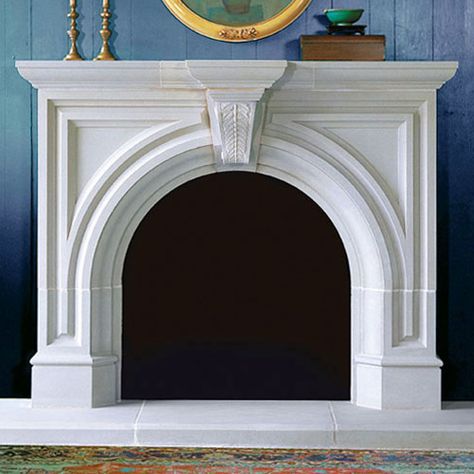 Rothton | Cast Stone Fireplace Traditional Fireplaces, Cast Stone Mantel, Cast Stone Fireplace, Stone Fireplace Mantel, Stone Mantel, Masonry Fireplace, Cottage Style Kitchen, House Pictures, White Fireplace