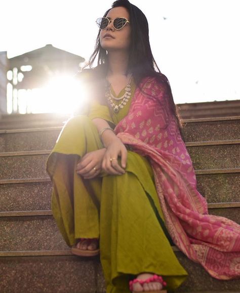 Ethnic collection. Free shipping All size available  #modeling #model #ramp  #fashion #photoshoot #fashionlife  #trendingfashion #style #indianculture #trends #instore  #instafashion #fashionblogger #kurti #designer #designerdress #asianfashion #desifashion #indiandesigners #newcollection #indianfashion #trending #wanderlust #travellust #travelphotography #bookstagram  #cottonclothing #jaipurshopping #onlineshopping #indowestern Punjabi Look, Green Suit, Instagram Influencer, Desi Fashion, Suit Set, Fashion Photoshoot, Indian Design, Asian Fashion, Indian Fashion