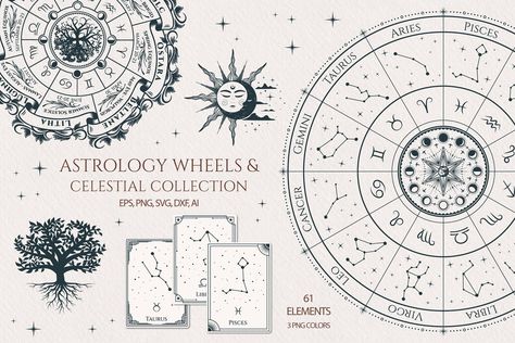 Elements Astrology, Astrology Wheel, Lunar Flowers, Astronomy Stars, Libra And Taurus, Design Flyers, Zodiac Wheel, Taurus And Scorpio, Aries And Pisces