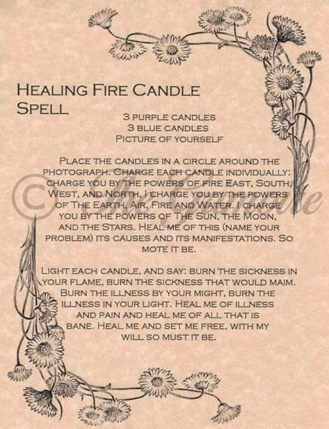 Healing Fire Candle Spell for Book of Shadows, Real Magic Spells, Wicca, BOS picclick.com Witchcraft Spells For Beginners, Fire Candle, Spells For Beginners, Real Witches, Wiccan Magic, Witch Spirituality, Magic Spell Book, Healing Spells, Magick Spells