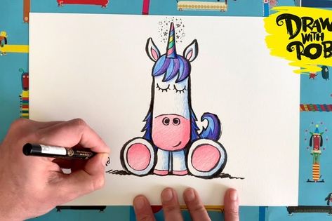 Draw With Rob Biddulph Every Day With His New Activity Book Dinosaur Jr, Unicorn Drawing, Free Online Classes, Online Art Classes, Personal Image, Drawing Videos, Activity Book, Creative Activities, Kids Entertainment