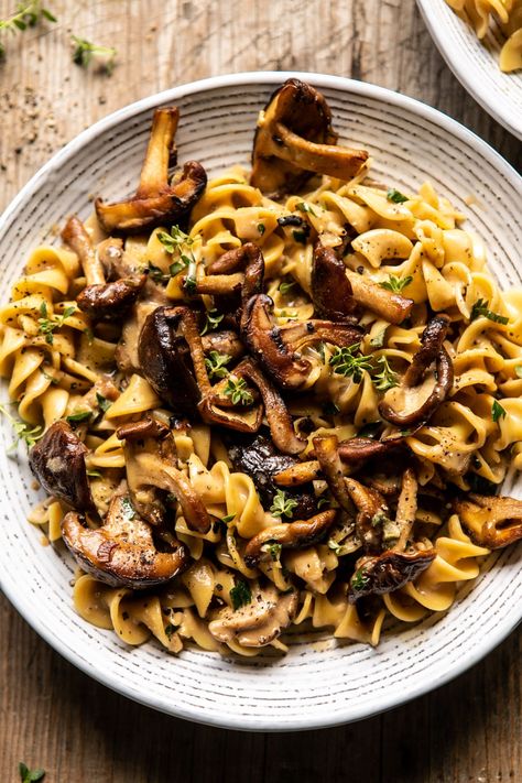 Stroganoff Pasta, Mushroom Dinner, Half Baked Harvest Recipes, Mushroom Stroganoff, Harvest Recipes, Mushroom Pasta, Half Baked, Half Baked Harvest, Thyme