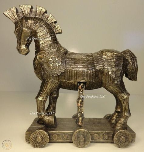 TROJAN HORSE BATTLE OF TROY GREEK MYTHOLOGY Statue Sculpture Bronze Finish | #1857455824 Troy Greek Mythology, Battle Of Troy, 300 Drawing Prompts, Troy Horse, Troilus And Cressida, Greek Mythology Statue, Greek Plays, Interior Design History, Horse Story