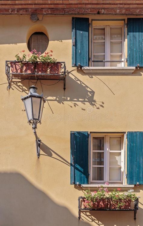 Facade of old Italian house. Facade of the old Italian house royalty free stock photography Italian House Aesthetic Outside, Italian House Renovation, Italian Residential Architecture, Old Italian House Exterior, Old Italy House, Old Italian House Aesthetic, Italian Aesthetic House, Old Houses Aesthetic, French House Aesthetic