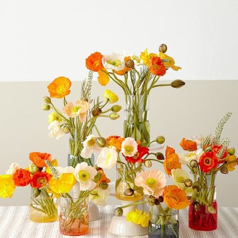 Periwinkle And Orange Wedding, Poppy Bouquet, Event Studio, Honey Wedding, Dinner Decor, Flower Inspiration, Trendy Flowers, Orange Wedding, Centerpiece Ideas