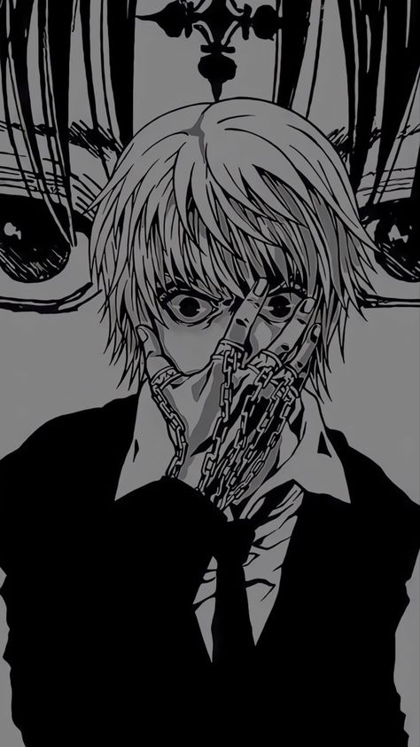 Black And White Anime Manga Wallpaper, Hxh Kurapika Manga, Kurapika Black And White, Kurapika Poster, Kurapika Manga Pfp, Manga Dark Wallpaper, Clean Pfp, Manga Wallpaper Black And White, Kurapika Pfp