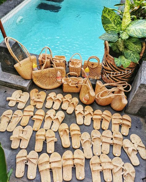 NEW ARRIVALS 💕  These cute straw bags and Handwoven Slippers are ethically hand made in Thailand 🇹🇭💕 Shop our collection at… Handmade Slippers, Straw Bags, Diy Shoes, Straw Bag, New Arrivals, Straw, Hand Made, Thailand, Hand Weaving