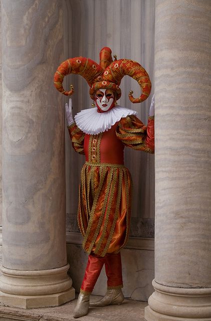 Contrary to her father's wishes, Francesca falls in love with an actor who plays Harlequin in the commedia dell'arte. Torn apart, will they be reunited in The Inheritance? www.marianneperry.ca Venice Carnival Costumes, Jester Costume, Pierrot Clown, Costume Venitien, Drag Make-up, Ballet Russe, Court Jester, Frida Art, Carnival Of Venice