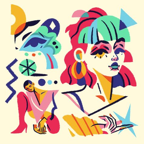 Trpkl Geo IX on Behance Pop Art Illustration, 영감을 주는 캐릭터, Funky Art, Art Drawings Simple, Portrait Art, Graphic Design Inspiration, Graphic Design Illustration, Character Illustration, Collage Art