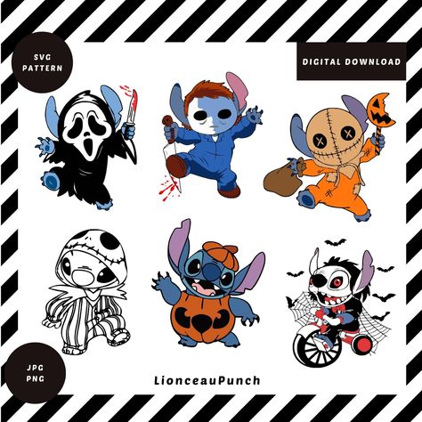 Stitch Template, Halloween Stitch, Stitch Svg, Horror Svg, Stitch Halloween, Label Printing, Challenge Ideas, Print Products, Savings Challenge