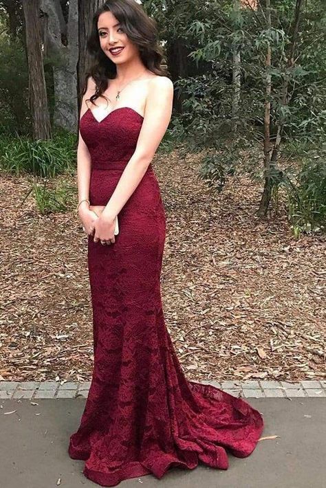 Maroon prom dress long