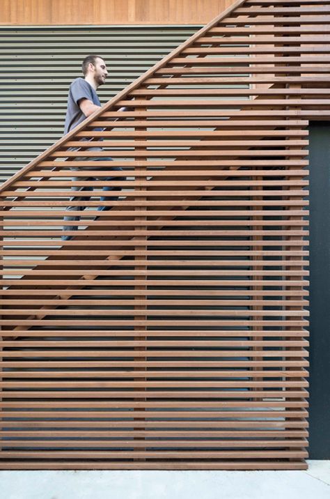 Gallery of North Fork Bay House / Resolution: 4 Architecture - 21 Deck Skirting, Modern Prefab Homes, House Cladding, House On Stilts, Exterior Stairs, Stair Case, Outdoor Stairs, Bay House, Wood Stairs