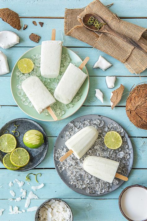 homemade popsicles-coconut-lime-recipes-HelloFresh Coconut Milk Popsicles, Milk Popsicles, Lime Sherbert, Lime Popsicles, Pizza Margherita, Homemade Popsicles, Ice Cream Popsicles, Popsicle Recipes, Frozen Treat