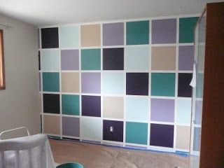 paint squares on wall | Greenreich Chronicles Paint Squares On Wall, Painted Squares On Wall, Squares On Wall, I Knew It, Baby Room, Room Ideas, Wall Mount, Decorating Ideas, Paint