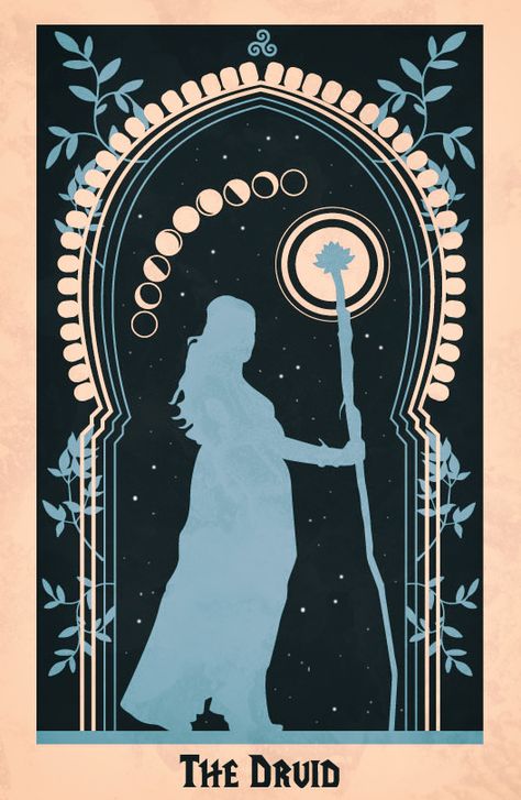 Druid card Circle Of Stars Druid Starry Form, Hymn Aesthetic, Star Druid Aesthetic, Circle Of Dreams Druid, Druid Wallpaper, Circle Of The Moon Druid, Circle Of Stars Druid, Druid Staff, Moon Druid