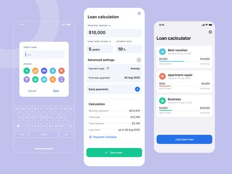 Loan Calculator Ui Design, App Animation, Marketing Dashboard, Calculator Design, Financial Calculator, Retirement Calculator, Driver App, Credit Debt, Student Loan Forgiveness