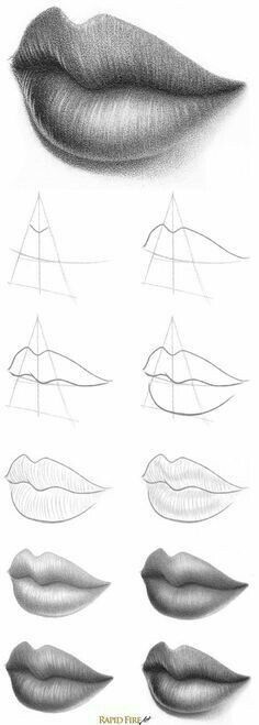 | Lips Sketch, Sketch Mouth, Mouth Drawing, Drawing Step, Side View Drawing, Town Drawing, Human Body Drawing, Magic Drawing, Shading Drawing How To Draw Lips, Lips Sketch, Draw Lips, Lip Drawing, Drawing Hands, Drawing Faces, Lips Drawing, Sketches Tutorial, Pencil Art Drawings