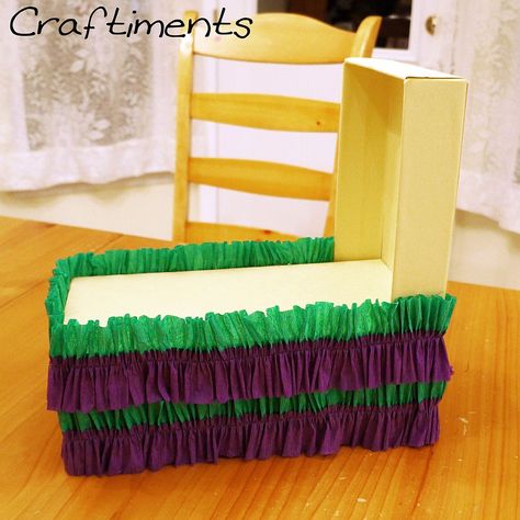 Ruffled Streamers, Kids Parade Floats, Fiesta Float, Shoebox Float, Mardi Gras Kid, Mardi Gras Float, Mardi Gras Centerpieces, Shelter Ideas, Mardi Gras Crafts